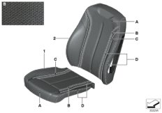 Инд.обивка переднего базового сиденья для BMW F36 420iX B48 (схема запасных частей)