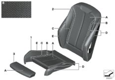 Инд. обивка спортивного сиденья Пд для BMW F36 420iX B48 (схема запасных частей)
