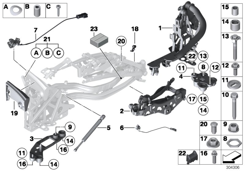 Дополнительные элементы для BMW E89 Z4 18i N20 (схема запчастей)
