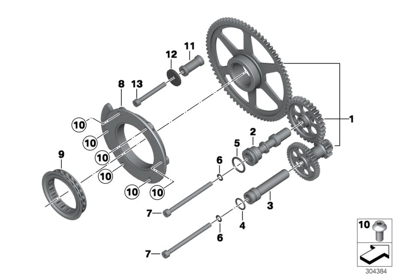 Механизм своб.хода стартера для BMW K53 R 1250 R 19 (0J71, 0J73) 0 (схема запчастей)