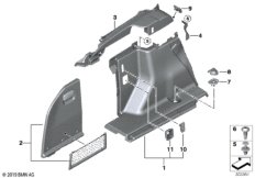 Обшивка багажного отделения Л для BMW F31N 318i B38 (схема запасных частей)