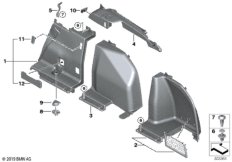 Обшивка багажного отделения П для BMW F31N 316d B47 (схема запасных частей)