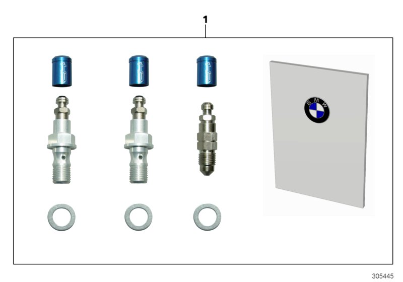 К-т штуцеров для прокачки торм. HP Race для BMW K46 S 1000 RR 12 (0524,0534) 0 (схема запчастей)