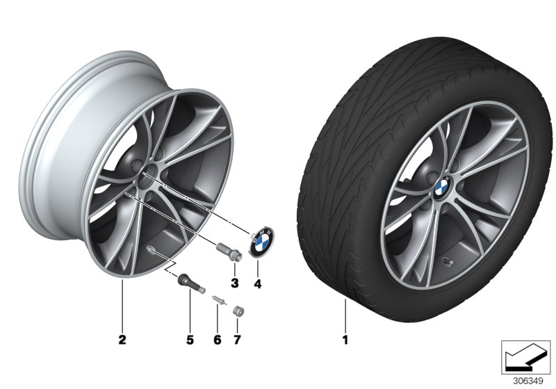 Л/c диск BMW с V-образн.спицами диз.515 для BMW E89 Z4 35i N54 (схема запчастей)