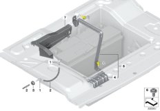 Крепление батареи и дополнит. элементы для BMW F01N 730i N52N (схема запасных частей)