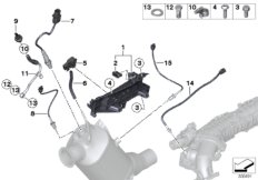 Датчики саж. фильтра/дополн.элементы для BMW F25 X3 20dX N47N (схема запасных частей)