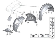 Защитный кожух колесной ниши для BMW MOSP M235i Racing N55 (схема запасных частей)