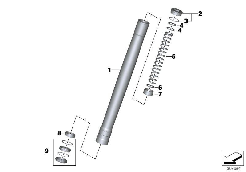 Вертикальная полая стойка для MOTO K72 F 800 GS 17 (0B07, 0B17) 0 (схема запчастей)