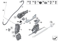 Система замков задней двери для BMW RR4 Ghost N74R (схема запасных частей)