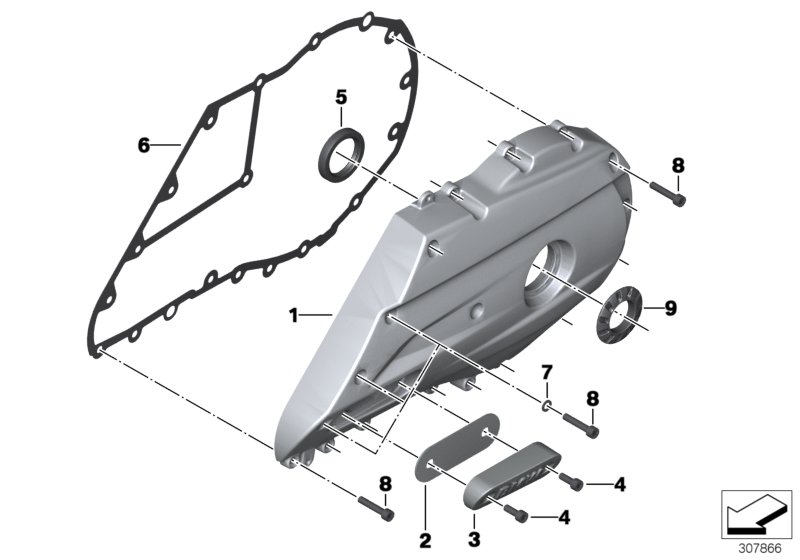 Крышка качающегося рычага Зд колеса для MOTO K18 C 600 Sport (0131, 0132) 0 (схема запчастей)