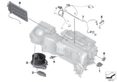 Электрические детали кондиционера для BMW F32 425d B47 (схема запасных частей)