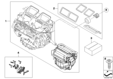 Детали корпуса автом.кондиционера Valeo для BMW E93N 320d N47N (схема запасных частей)