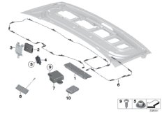 Детали антенны для BMW RR2 Drophead N73 (схема запасных частей)
