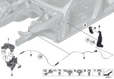 Капот/система замков для ROLLS-ROYCE RR4 Ghost N74R (схема запасных частей)