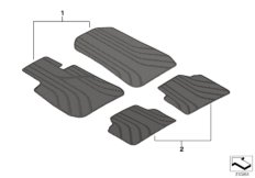 Ножной коврик, всепогодный для BMW E91 330i N52 (схема запасных частей)