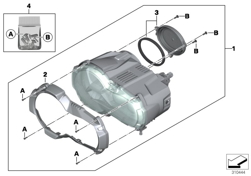 Светодиодная фара для BMW K51 R 1200 GS Adve. (0A02, 0A12) 0 (схема запчастей)