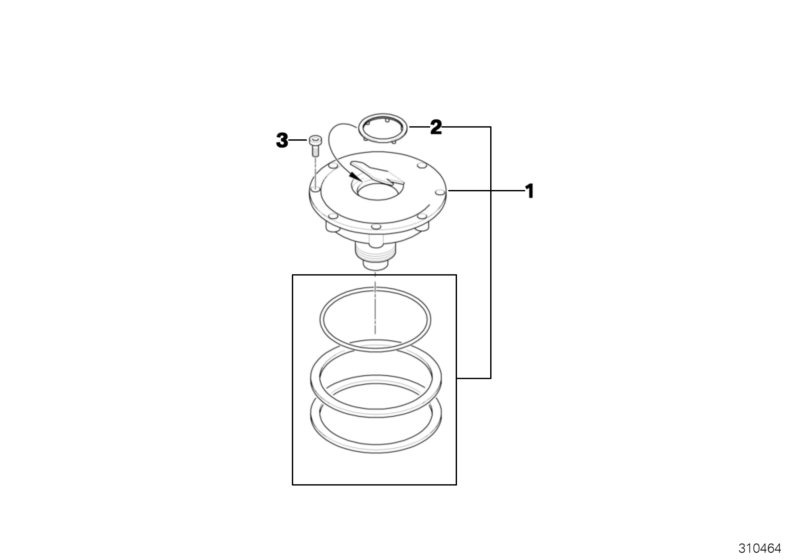 запорный механизм топливного бака для BMW K25 R 1200 GS 04 (0307,0317) 0 (схема запчастей)