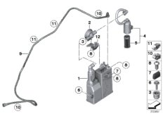 Фильтр с акт.углем/вентил.с.подачи топл. для BMW F02N Hybrid 7L N55 (схема запасных частей)
