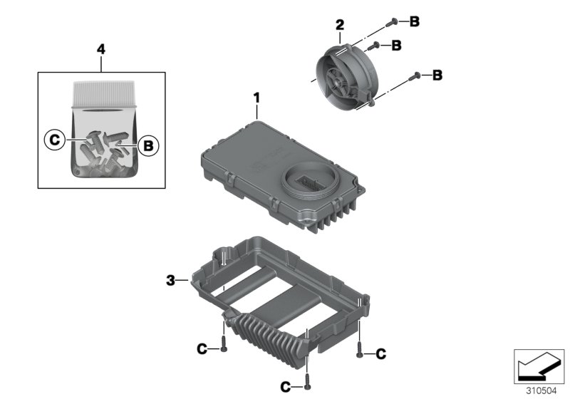 ЭБУ светодиодных фар / вентилятора для MOTO K50 R 1200 GS (0A01, 0A11) 0 (схема запчастей)