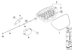Заслонка заливного отверстия для BMW E63 630i N52 (схема запасных частей)