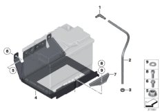 Крепление и доп. элем. для 2-й батареи для BMW F03 760LiS N74 (схема запасных частей)
