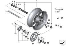 Кованый колесный диск Зд для BMW K42 HP4 (0D01, 0D11) 0 (схема запасных частей)