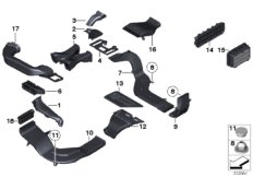 Вентиляционный канал для BMW F01N 730i N52N (схема запасных частей)