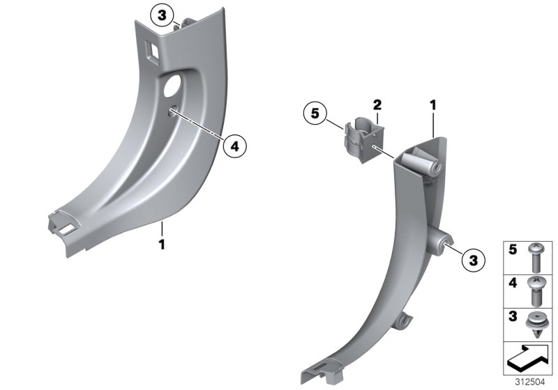 Боковая обшивка пространства для ног для BMW F10N M550dX N57X (схема запчастей)