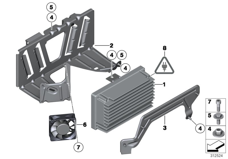 Усилитель/кронштейн для BMW F12 650i N63 (схема запчастей)