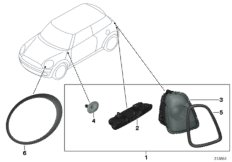 Пакет освещения MINI Black Line для MINI R56N One Eco N16 (схема запасных частей)