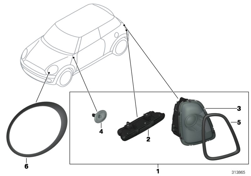 Пакет освещения MINI Black Line для MINI R59 Cooper S N18 (схема запчастей)
