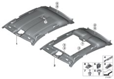 Потолок для BMW F07N 535iX N55 (схема запасных частей)