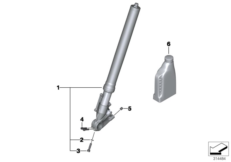 Телескопическая вилка для BMW K47 S 1000 R 17 (0D52, 0D62) 0 (схема запчастей)