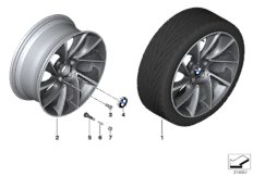 Л/с диск BMW турбинный дизайн 457 - 20'' для BMW F01 740dX N57S (схема запасных частей)