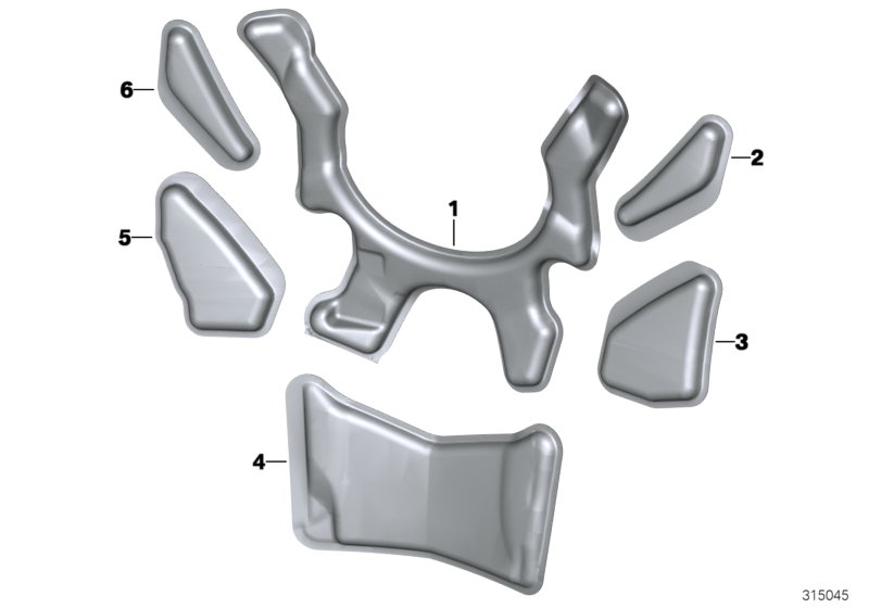 Звукопоглощ.элемент защ.щитка для ног для BMW K19 C 650 GT 16 (0C05, 0C15) 0 (схема запчастей)