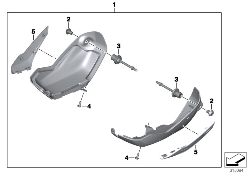 Комплект защитной крышки клапанов для BMW K50 R 1200 GS 17 (0A51, 0A61) 0 (схема запчастей)