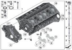 Блок-картер двигателя для ROLLS-ROYCE RR6 Dawn N74R (схема запасных частей)