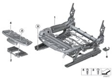 Каркас подушки переднего сиденья для BMW F32N 425d B47 (схема запасных частей)
