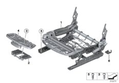 Каркас подушки переднего сиденья для BMW F32 418d B47 (схема запасных частей)