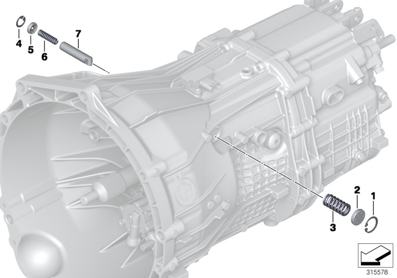 GS6L40LZ детали механизма ПП для BMW G20 320d B47D (схема запчастей)
