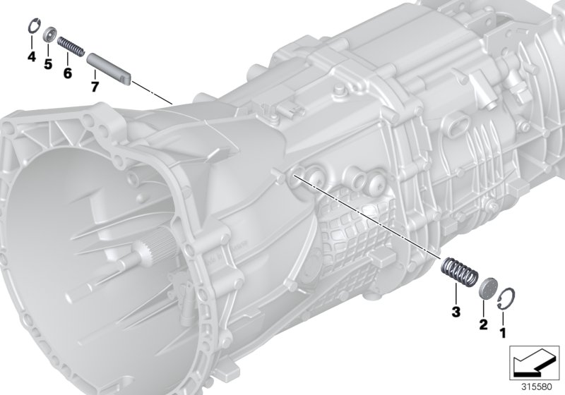 GS6X45BZ/DZ детали переключения для BMW F30 320dX N47N (схема запчастей)