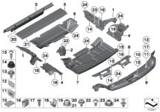 Облицовка пола багажного отделения для BMW F07 535dX N57S (схема запасных частей)