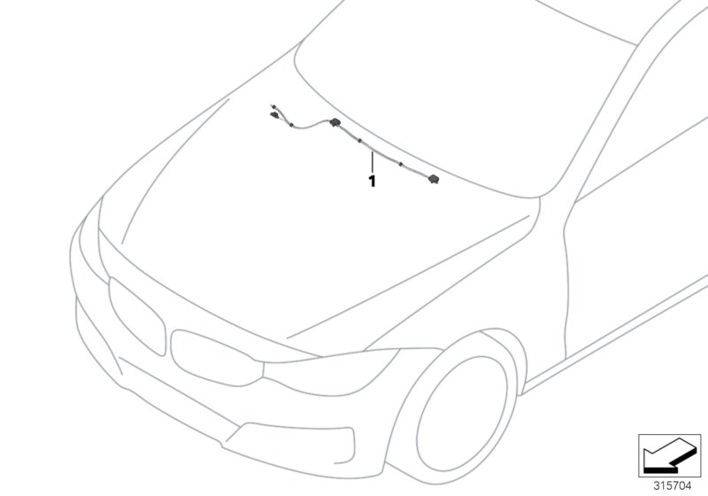 Детали стеклоомывателя для BMW F34 318d N47N (схема запчастей)