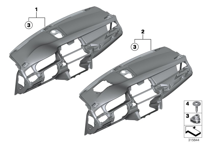 облицовка панели приборов для BMW F07N 535iX N55 (схема запчастей)