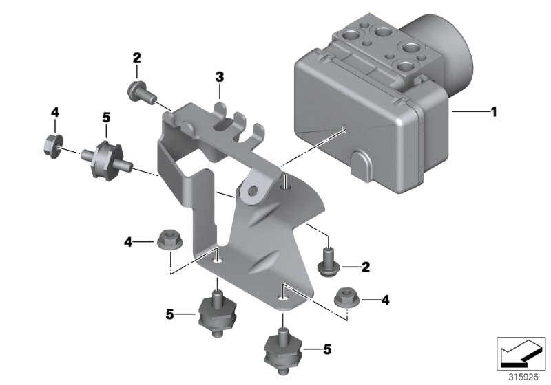 Модулятор давления ABS для BMW K33 R nineT Urban G/S (0J41, 0J43) 0 (схема запчастей)