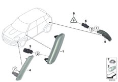 Фонарь указателя поворота Пд/Бок для BMW R61 Cooper SD N47N (схема запасных частей)
