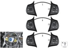 Переключатель на м/функц.рулевом колесе для BMW I01N i3s 94Ah Rex XB4 (схема запасных частей)