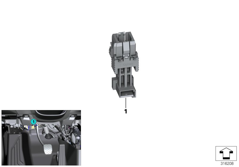Выключатель стоп-сигнала для BMW I01N i3 120Ah IB1 (схема запчастей)
