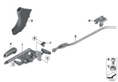 Рычаг стояночного тормоза для BMW F36 430dX N57N (схема запасных частей)