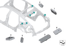 Детали антенного усилителя для BMW F34 335i N55 (схема запасных частей)